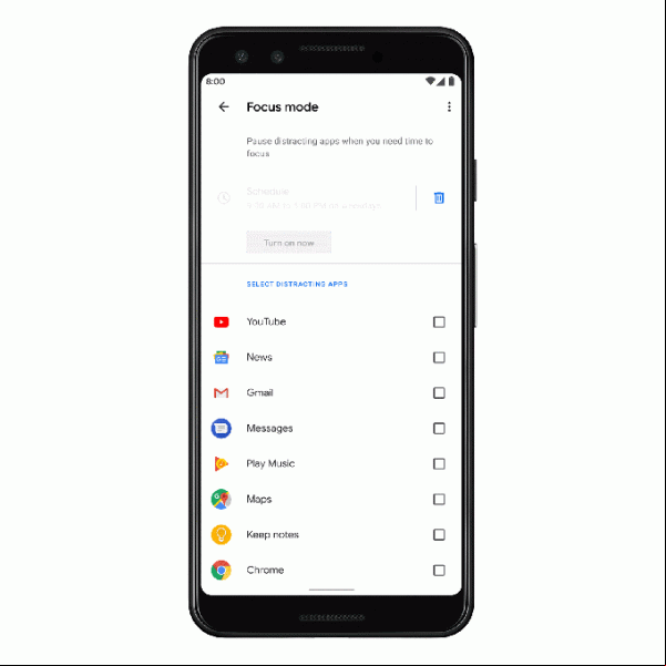 Modo de enfoque de Android agrega nuevas funciones de programación