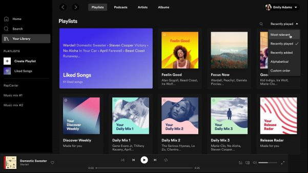 Spotify reproductor web