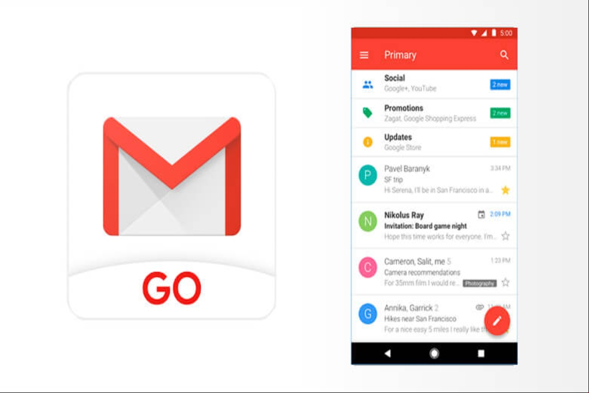 Aplicación Gmail Go disponible para todos los móviles Android